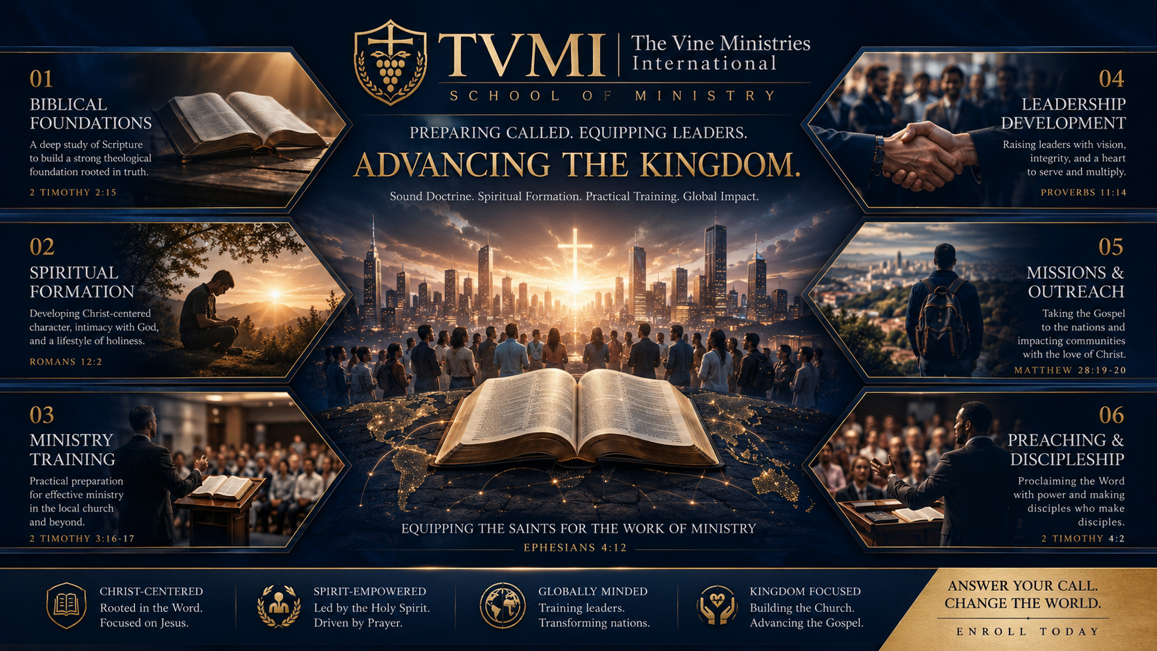 The Vine Ministries International School of Ministry — Equipping believers, leaders, and ministers.