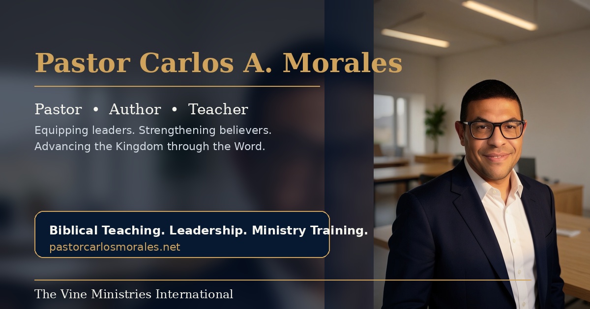 Pastor Carlos A. Morales — Maintaining Deliverance class starting April 30